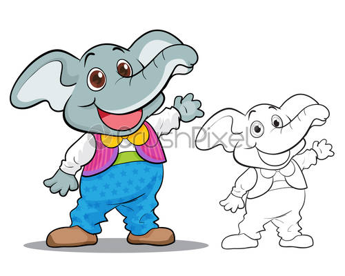 500x400 Cute Elephant Cartoon Mascot Vector Image, Stock Vector Crushpixel