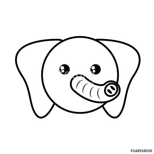 500x500 Elephant Face Outline Cute Outline Elephant Tattoos