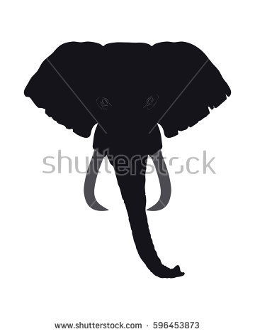 360x470 Elephant Face Silhouette