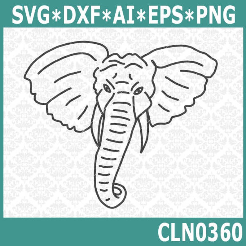 794x794 Elephant Line Art Silhouette Elephants Face Dxf Etsy