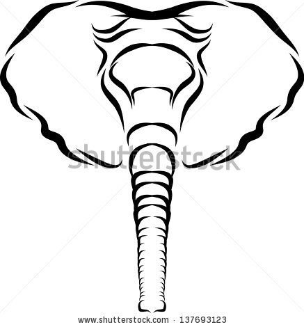 437x470 Elephant Head