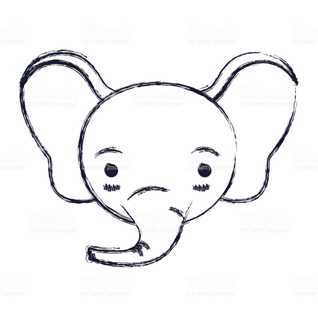 1024x1024 Realistic Elephant Face Drawing Indian Half Vector Free Books