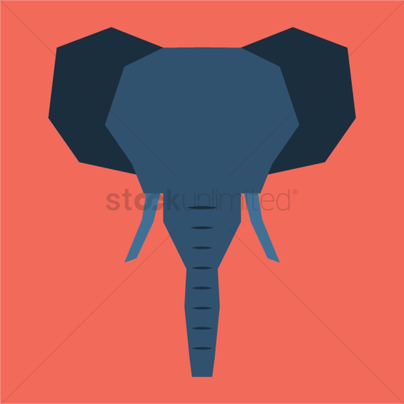 1300x1300 Silhouette Of Elephant Face Vector Image