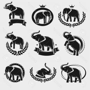 300x300 Stock Illustration Cute Vector Animal Elephant Face Wallkeeper