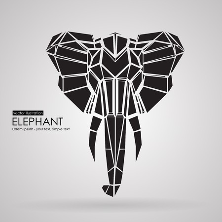 450x450 Stylized Front View Elephant Head Elephant Face Logo Vector