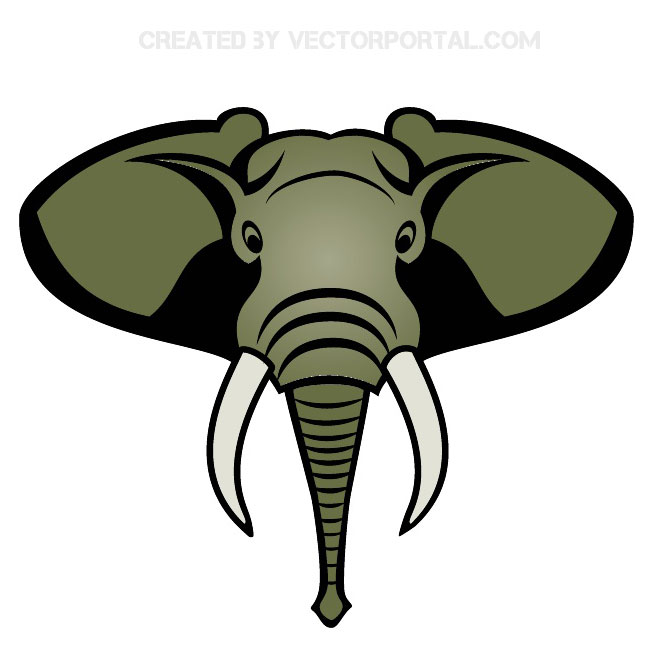 Elephant Head Vector