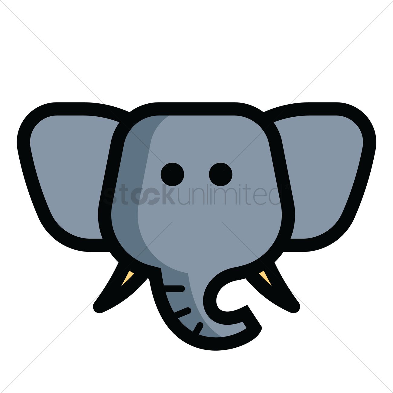 1300x1300 Elephant Head Vector Image