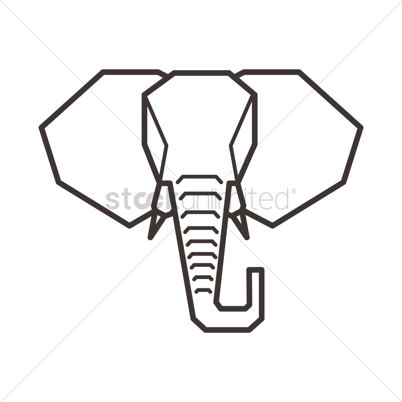 1300x1300 Elephant Head Vector Image