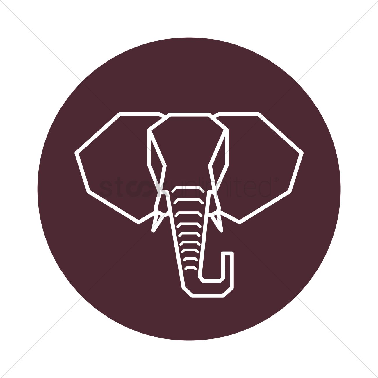 1300x1300 Elephant Head Vector Image