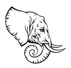 235x226 Elephant Head Vector Art Illustration Zen Elephants Ref