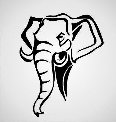380x400 Elephant Head Vector