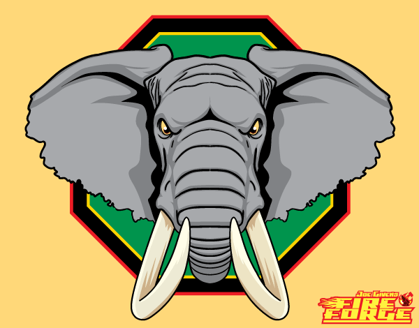 600x470 Free African Elephant Head Vector Graphics