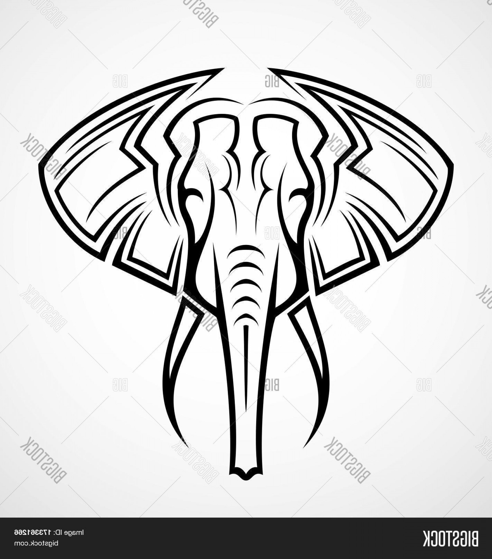 1710x1944 Stock Vector Elephant Head Tribal Tattoo Design Vector