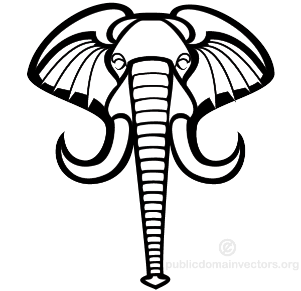 600x580 Elephant Head Vector Graphics