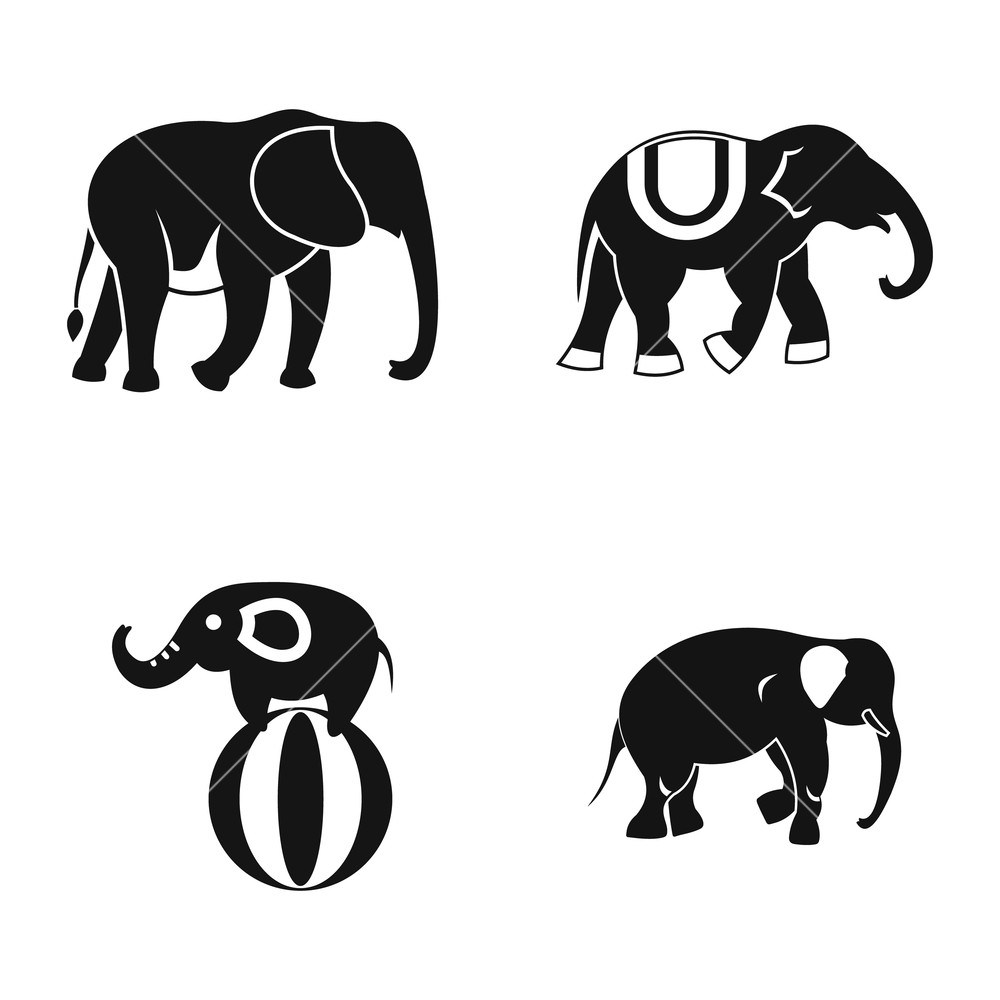 1000x1000 Elephant Icon Set Simple Set Of Elephant Vector Icons For Web