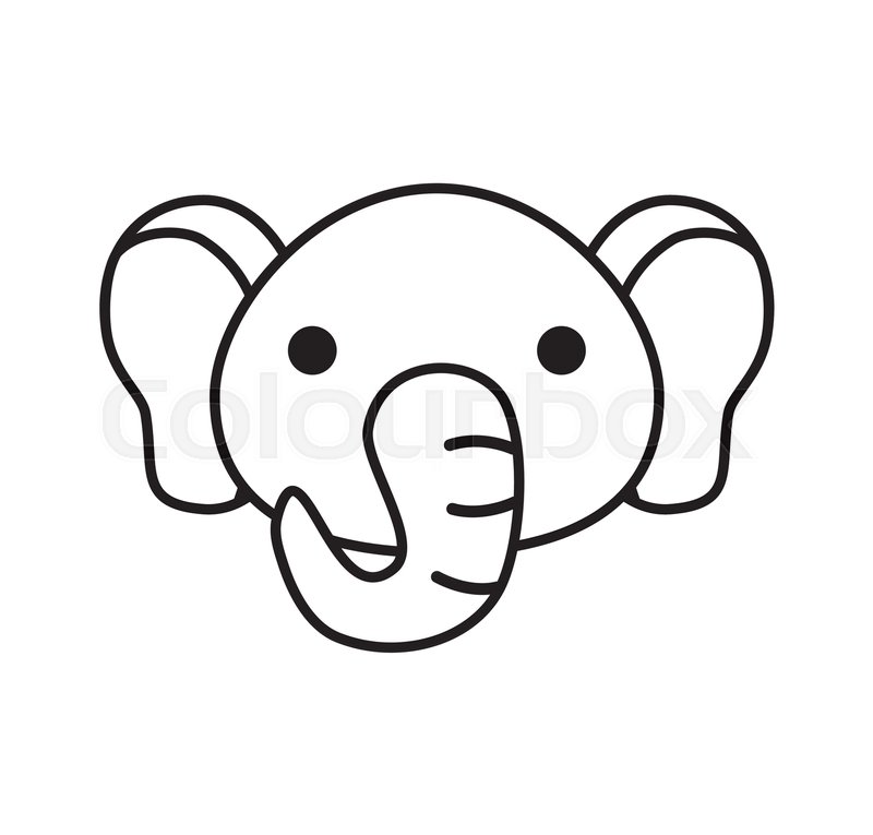 800x765 Cute Elephant Isolated Icon Vector Stock Vector Colourbox
