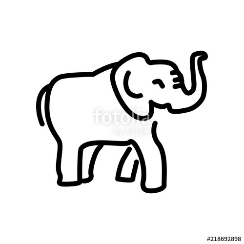 500x500 Elephant Icon Vector Isolated On White Background, Elephant Sign