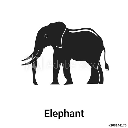 500x500 Elephant Icon Vector Sign And Symbol Isolated On White Background