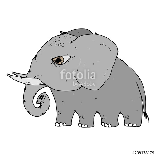 500x500 Elephant Icon Vector Illustration Of Cartoon Elephant Hand Drawn
