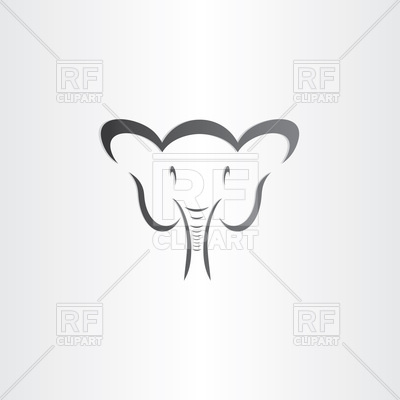 400x400 Happy Elephant Head Sylized Icon Vector Image Of Plants