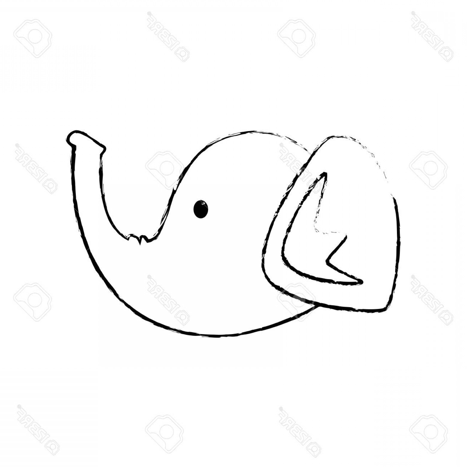 1560x1560 Photostock Vector Elephant Head Cartoon Icon Vector Illustration