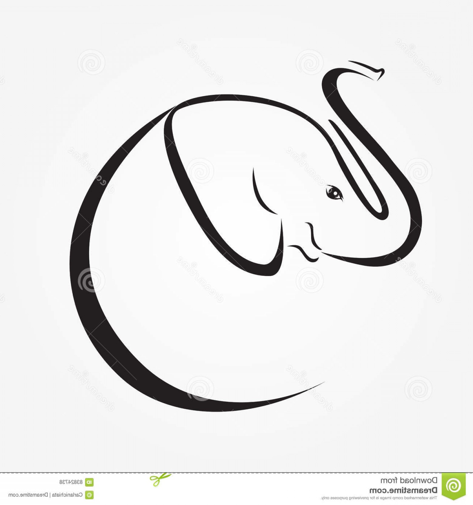 1560x1668 Stock Illustration Baby Elephant Icon Vector Hand Drawing Sketch
