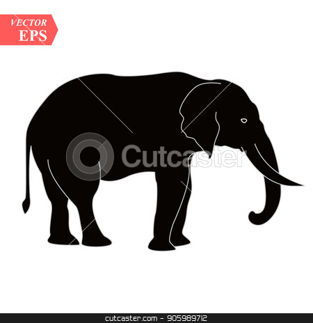 450x464 Vector Image Of An Elephant Design On White Background, Vector