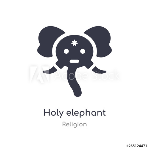 500x500 Holy Elephant Icon Isolated Holy Elephant Icon Vector