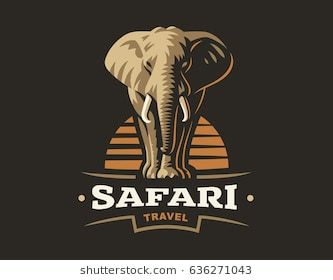 333x280 African Safari Elephant Logo