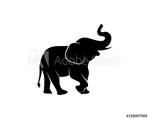 500x400 Black Elephant Illustration Animal On Zoo Silhouette Logo Vector