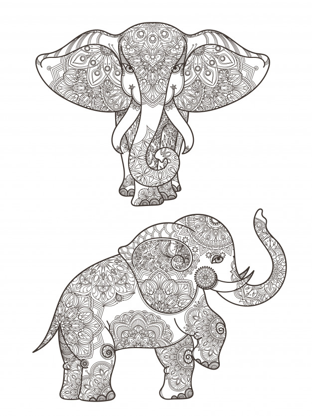 626x834 Illustration Of Elephant With Mandalas Vector Decoration Elephant