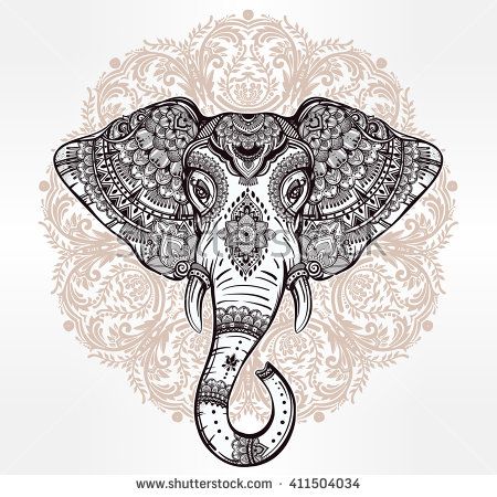 450x450 Vintage Mandala Vector Elephant With Tribal Ornaments Ideal