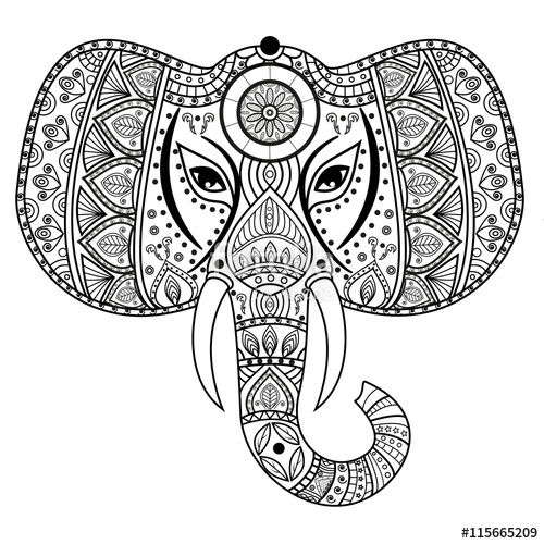 Elephant Mandala Vector at Vectorified.com | Collection of Elephant ...