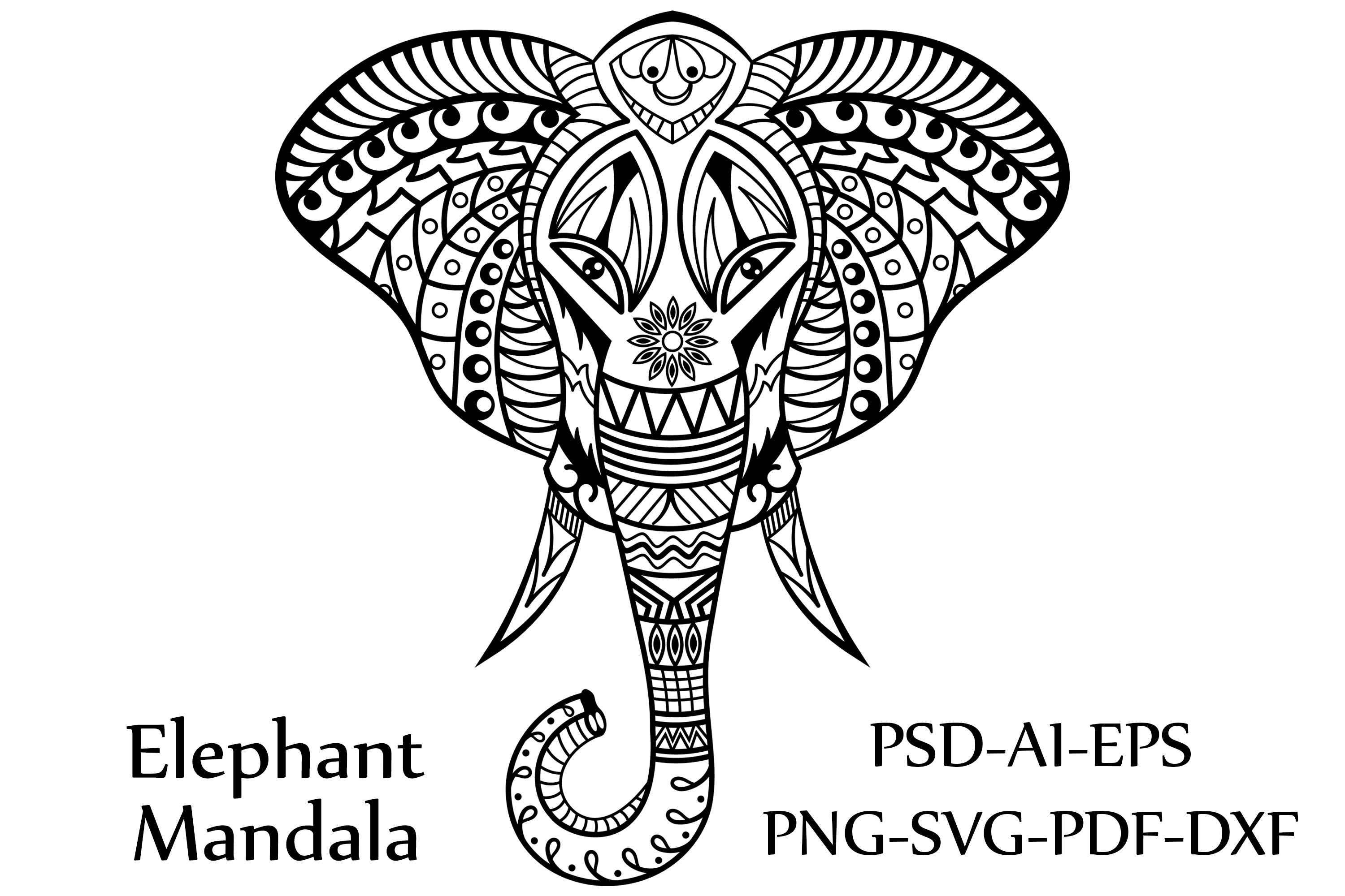 Download Elephant Mandala Vector at Vectorified.com | Collection of Elephant Mandala Vector free for ...