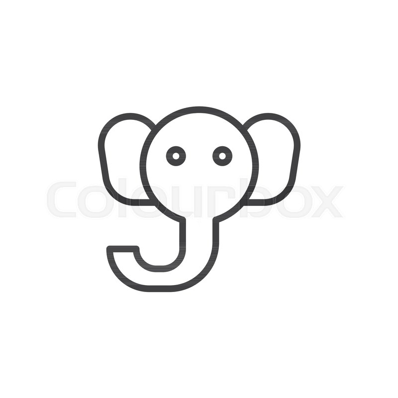 800x800 Elephant Head Line Icon, Outline Stock Vector Colourbox