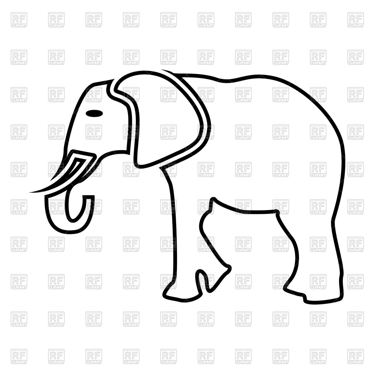 1200x1200 Elephant Outline Vector Image Of Plants And Animals