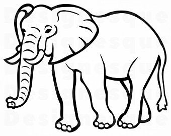 340x270 Elephant Vector Etsy