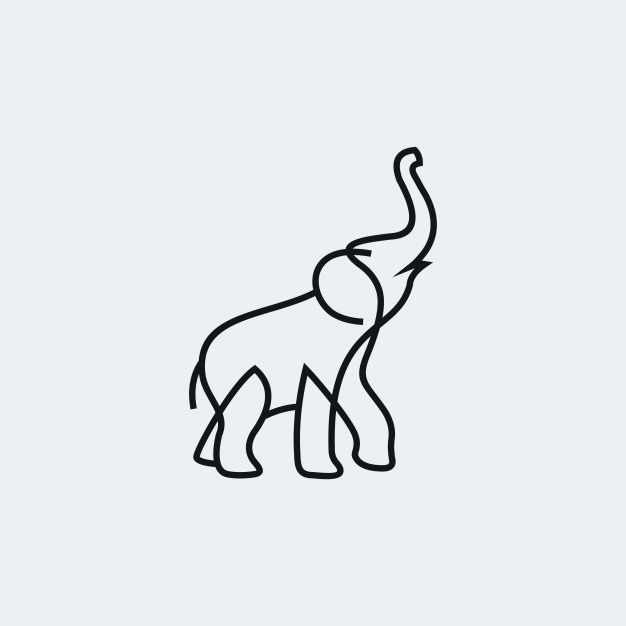 626x626 Elephant Vector Outline Minimalist And Characters Funny Vector