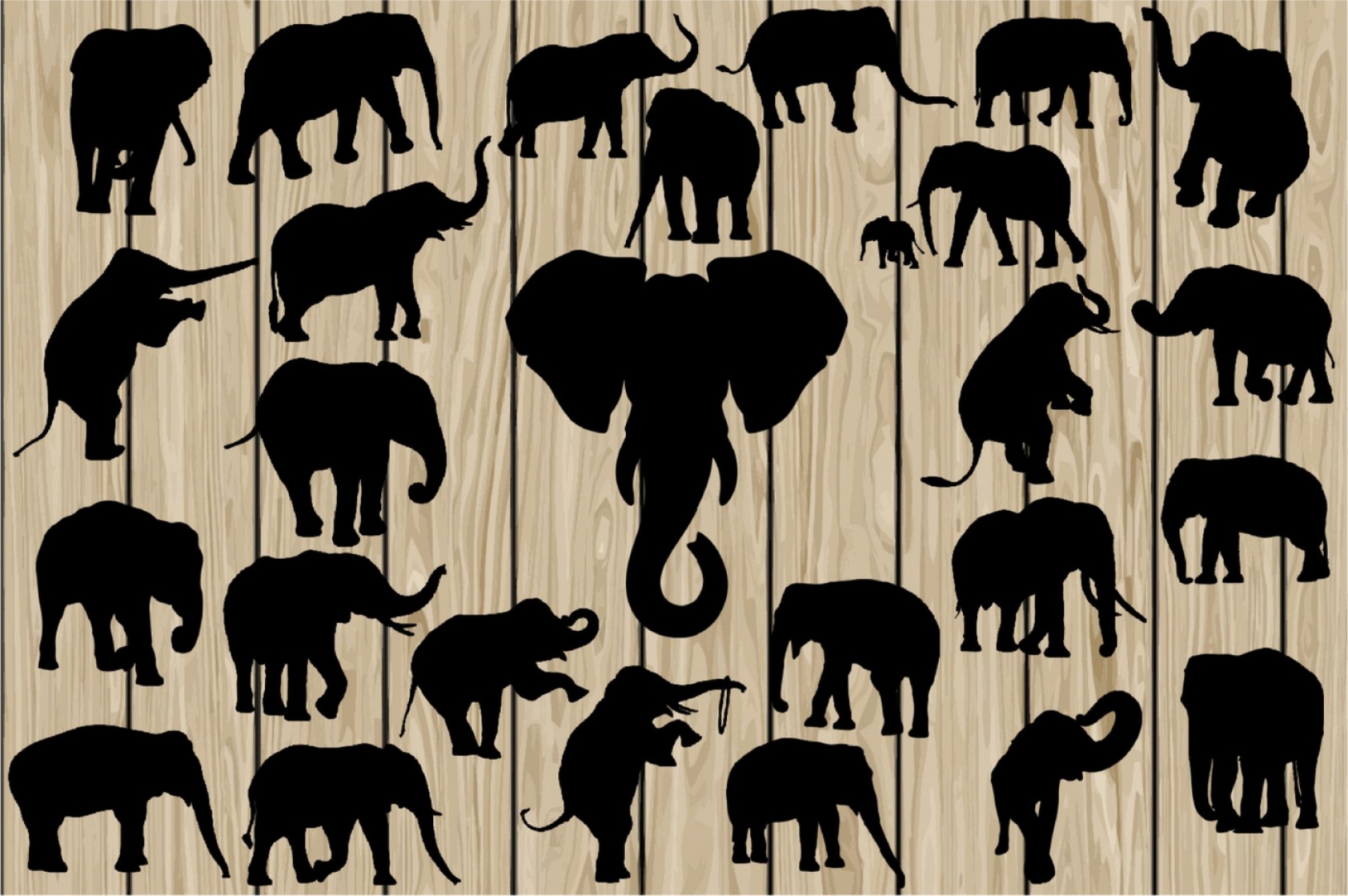 Download Elephant Outline Vector at Vectorified.com | Collection of ...