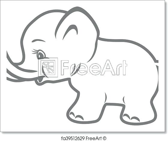 elephant outline simple