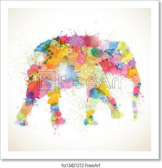 561x581 Free Art Print Of Abstract Vector Elephant Vector Illustration