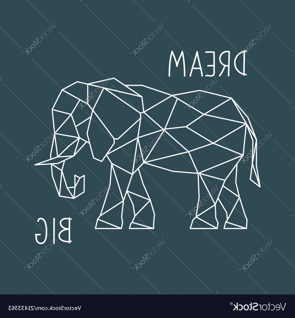 1200x1296 Polygonal Elephant Print With Lettering Vector Geekchicpro