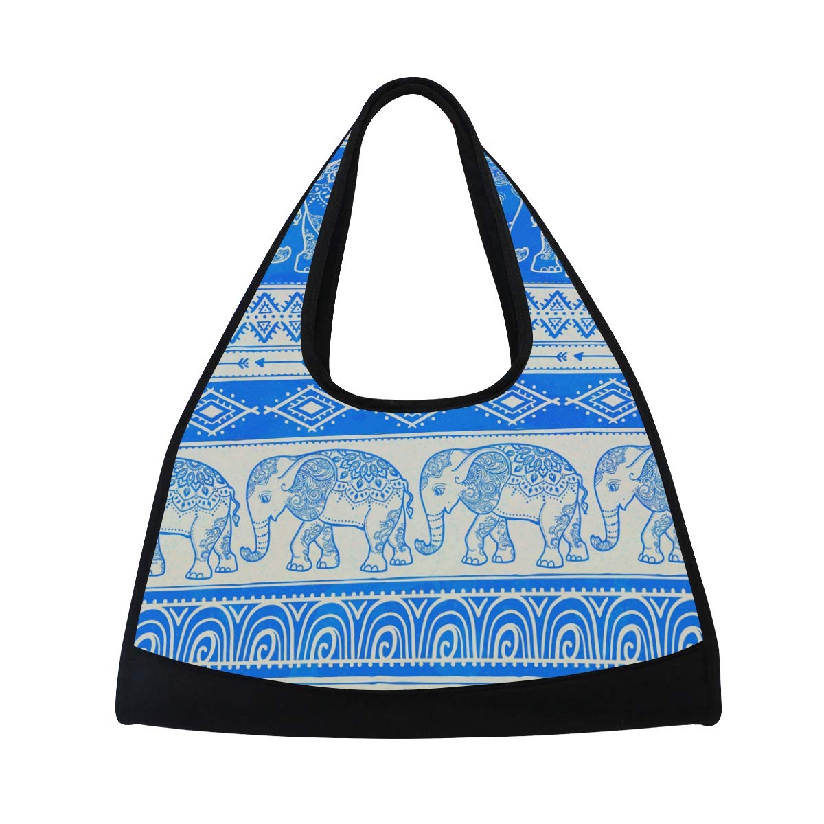 1200x1200 Deyya Boho Vector Ethnic Elephant Print Gym Bag