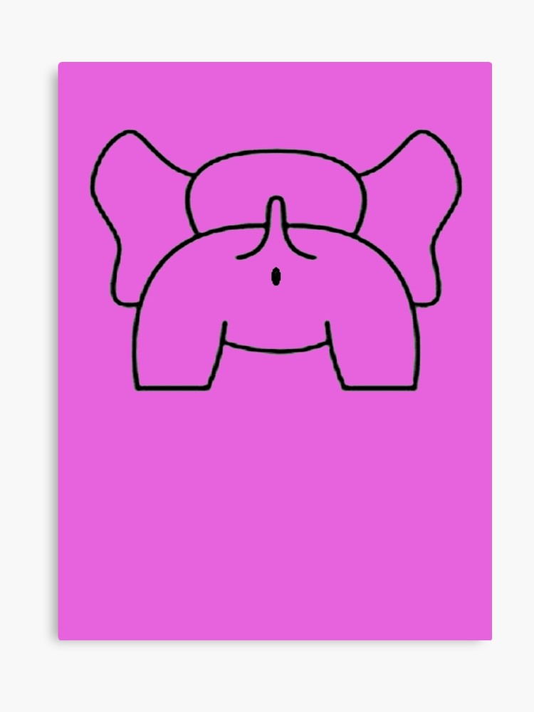 750x1000 Cheeky Elephant Bottom Vector Canvas Print