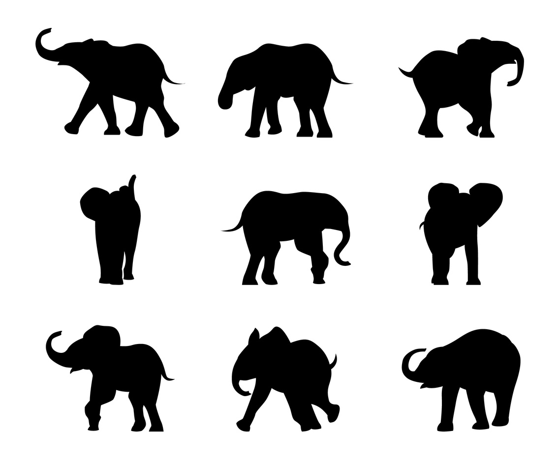 Baby Elephant Silhouette Vector Art Graphics 1136x936 Baby Elephant Silhouette Vector Art Graphics