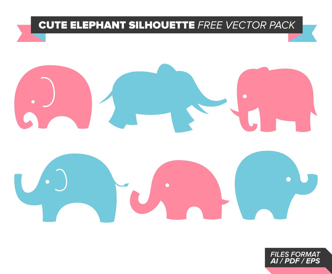 Cute Elephant Silhouette Free Vector Pack Vector Art Graphics 1136x936 Cute Elephant Silhouette Free Vector Pack Vector Art Graphics