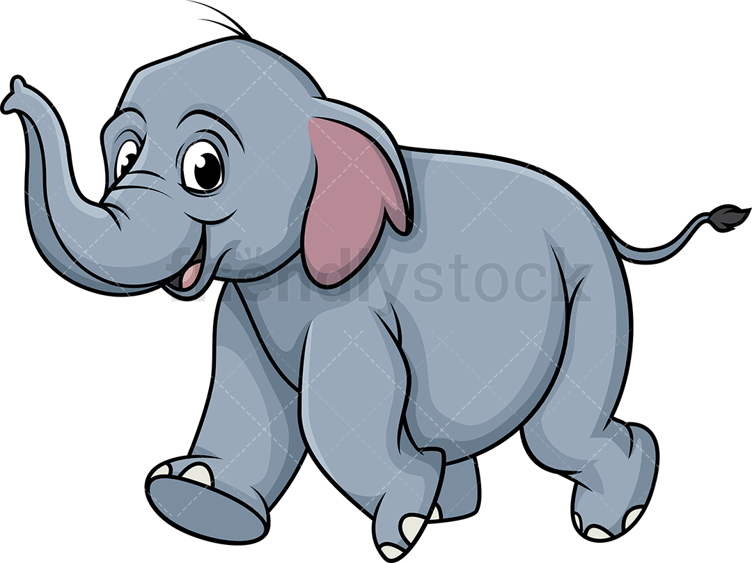 Running Elephant Cartoon Clipart Vector 1080x809 Running Elephant Cartoon Clipart Vector