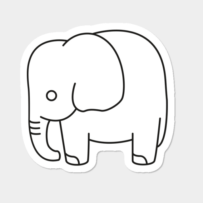 Cute Baby Elephant Vector Sticker 650x650 Cute Baby Elephant Vector Sticker