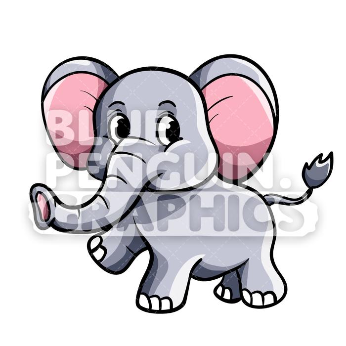 Cute Elephant Vector Cartoon Clipart Illustration Blue Penguin 700x700 Cute Elephant Vector Cartoon Clipart Illustration Blue Penguin