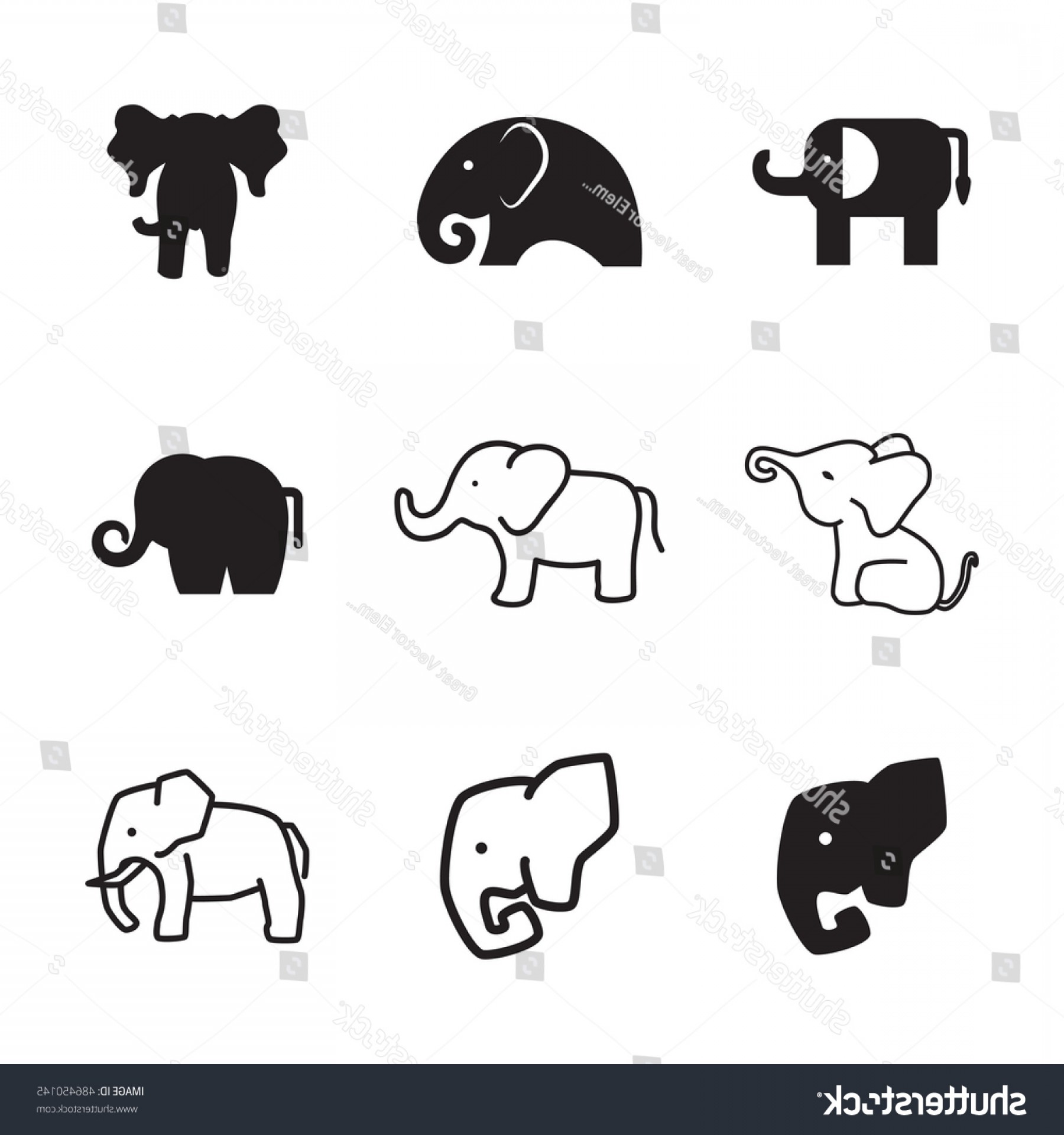 1800x1920 Elephant Vector Icons Simple Illustration Set Catchsplace